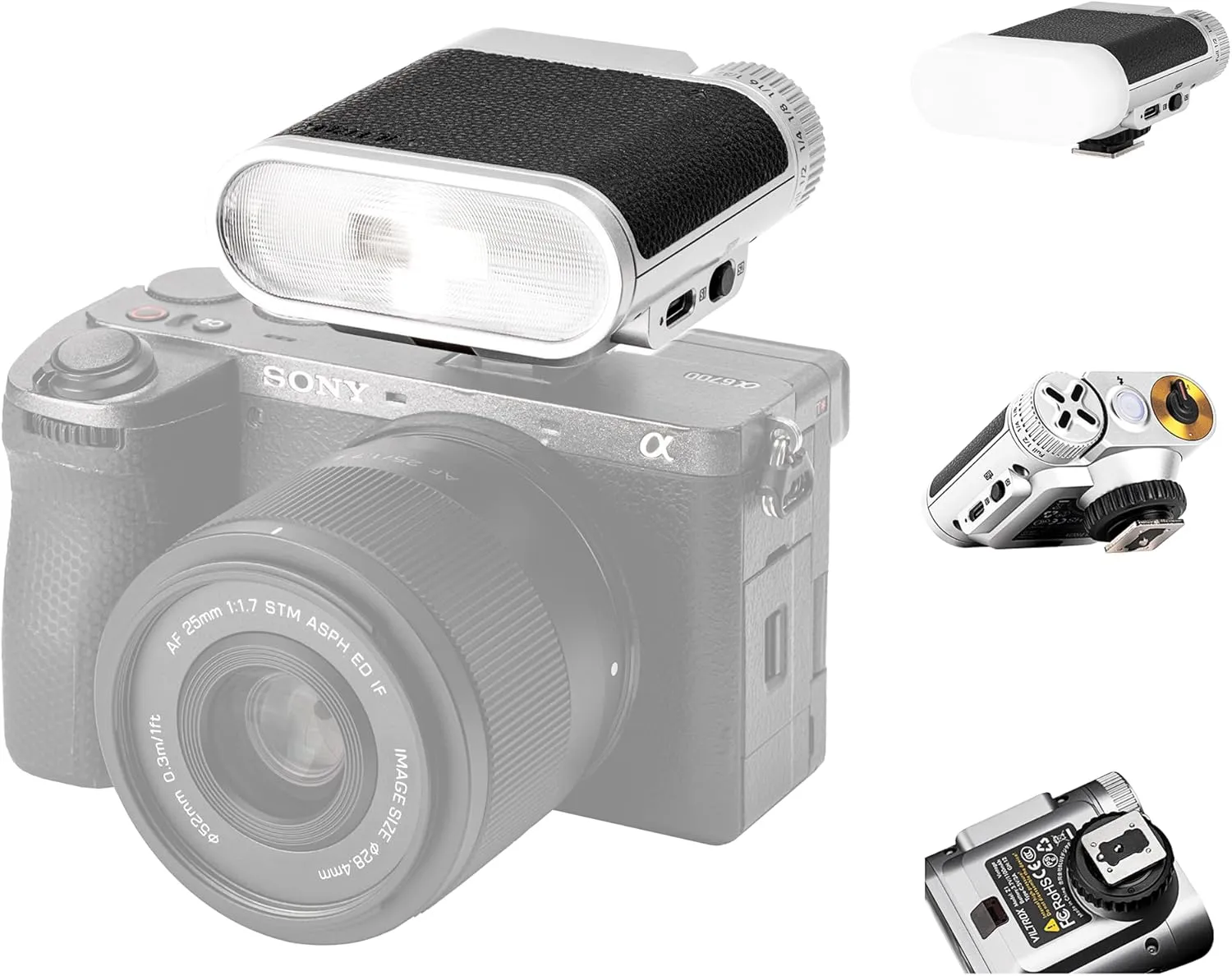 VILTROX Retro Flash for Camera, Mini Camera Flash GN12 with 7 Levels, 1100mAh Battery 23W/s Full Power,0.25-3.5s Recycle, S1/S2 Optical Control for Sony Fujifilm Canon Nikon Olympus (Z1)