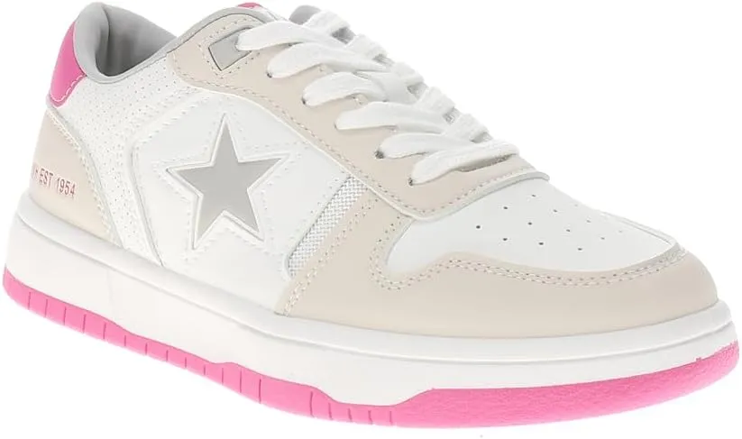 Vintage Havana Womens Fresh Lace Up Sneakers Shoes Casual - Pink, White