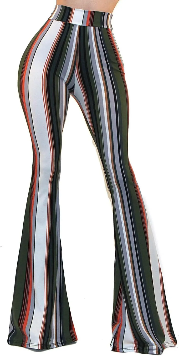Vivicastle Women's USA Lightweight Boho Comfy Stretchy Bell Bottom Flare Pants