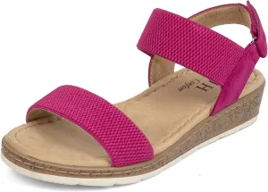 VJH confort Women’s Flat Sandals Open Toe Elastic Ankle Strap Slip on Comfy Low Wedge Sandals
