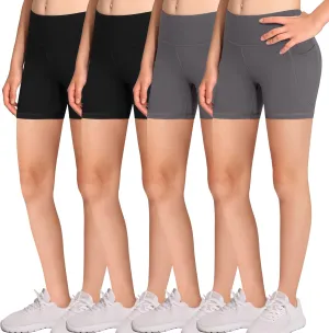 Volleyball Bike Shorts for Girls Spandex Compression Shorts with Pockets for Kids Dance Yoga and Athletics