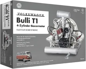 VW Bus Bulli T1 Flat-Four Boxer Engine Model Kit with Official Collector's Handbook