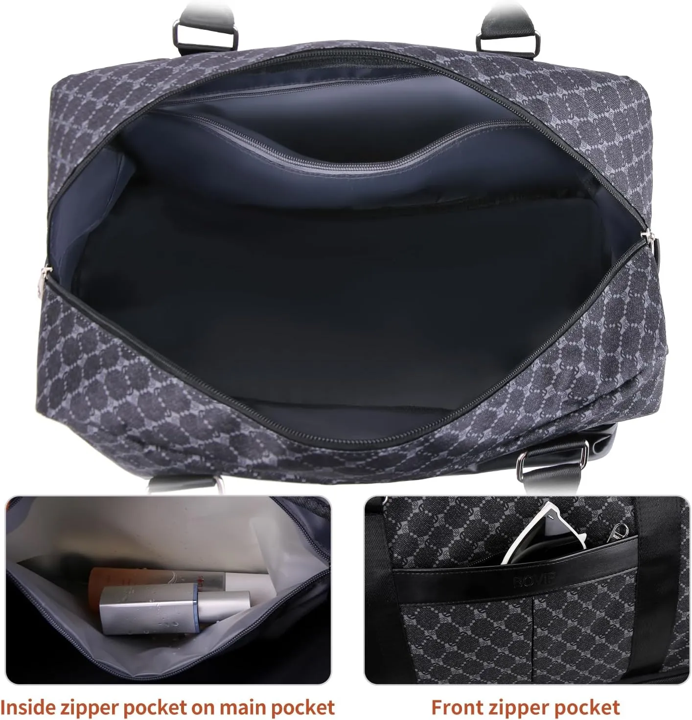 Weekender Bags for Women Overnight Bag Large Canvas Travel Duffel Bag with Shoe Compartment Carry On Tote Bag 3Pcs Set