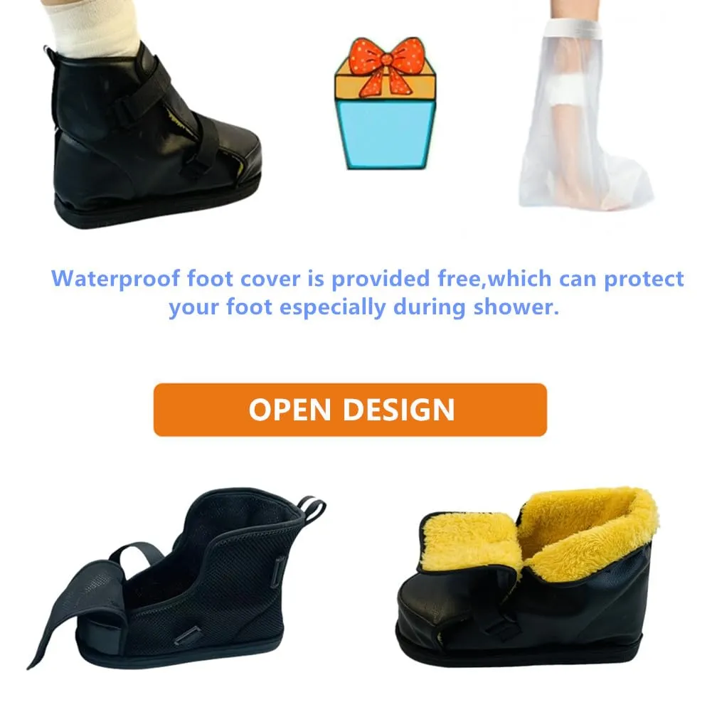 WEEOATAR Medical Boot,Post-op Shoe,Adjustable Walking Shoe with Magic Sticks, Orthopedic Boot Recovery Shoe for Post-surgery,Broken Foot or Toe,Stress Fractures,Bunions,or Hammer(Thin,Black1,S)