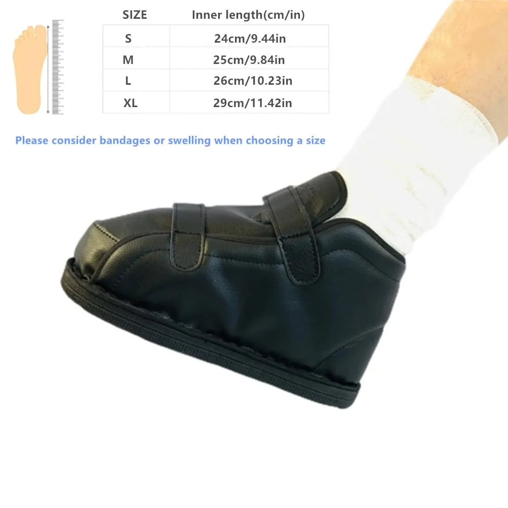 WEEOATAR Medical Boot,Post-op Shoe,Adjustable Walking Shoe with Magic Sticks, Orthopedic Boot Recovery Shoe for Post-surgery,Broken Foot or Toe,Stress Fractures,Bunions,or Hammer(Thin,Black1,S)