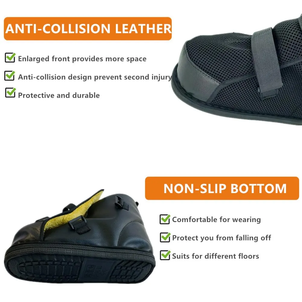 WEEOATAR Medical Boot,Post-op Shoe,Adjustable Walking Shoe with Magic Sticks, Orthopedic Boot Recovery Shoe for Post-surgery,Broken Foot or Toe,Stress Fractures,Bunions,or Hammer(Thin,Black1,S)