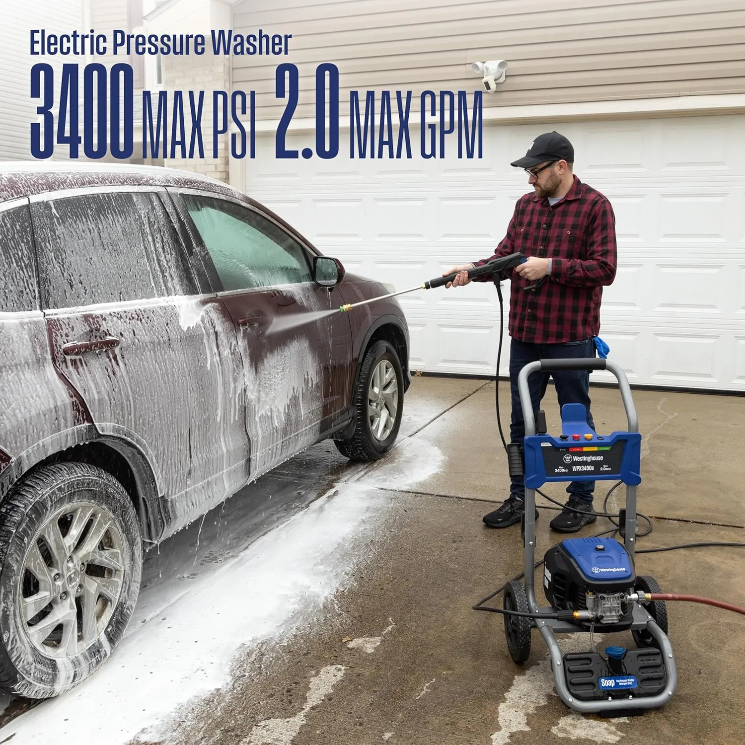 Westinghouse Electric Pressure Washer Bundle with 3400 PSI 2 GPM Washer and 15" Surface Cleaner Attachment