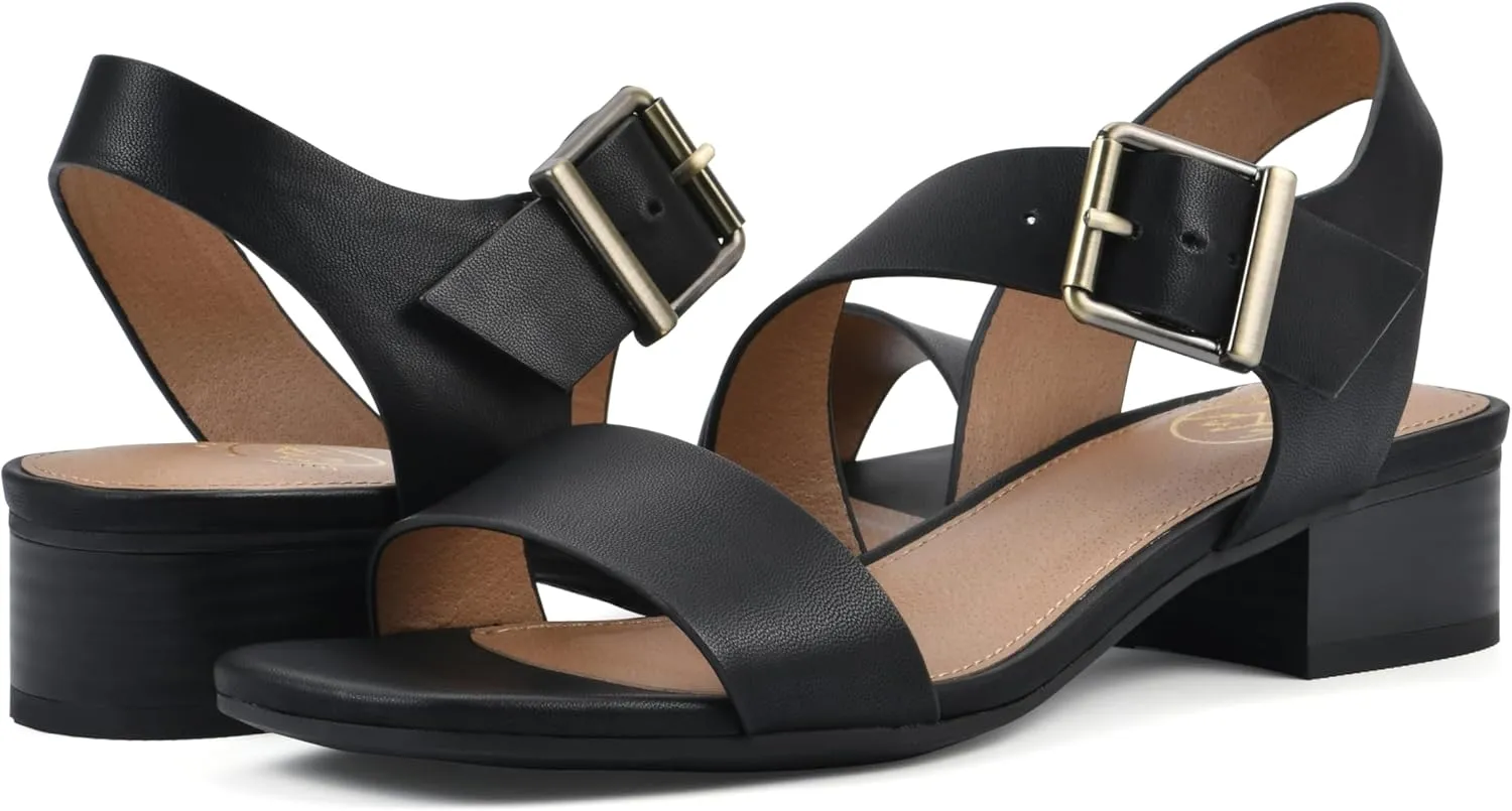 WHITE MOUNTAIN Women's Albatas Low Block Heel Sandal