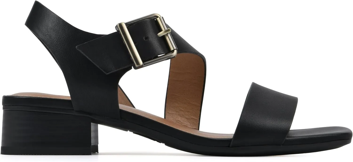 WHITE MOUNTAIN Women's Albatas Low Block Heel Sandal