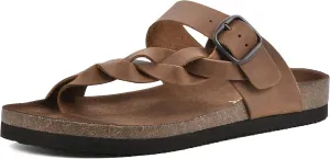 WHITE MOUNTAIN Women's Crawford Signature Comfort Molded Footbed Braided Sandal