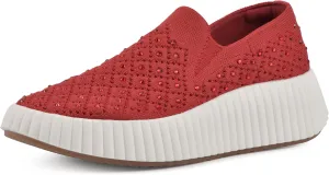 WHITE MOUNTAIN Women's Dyles Rhinestoned Woven Knit Sneaker