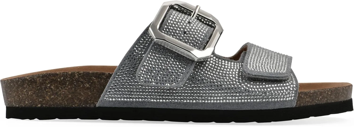 WHITE MOUNTAIN Women's Granitas Double-Strap Signature Comfort-Molded Footbed Sandal
