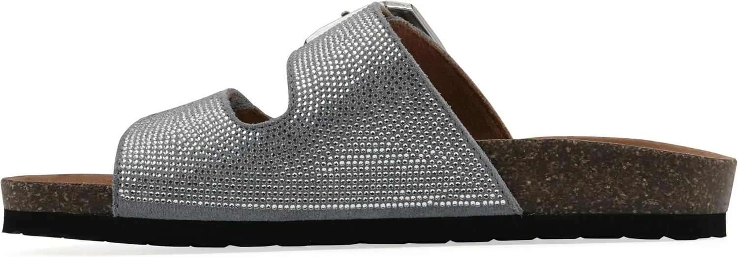 WHITE MOUNTAIN Women's Granitas Double-Strap Signature Comfort-Molded Footbed Sandal