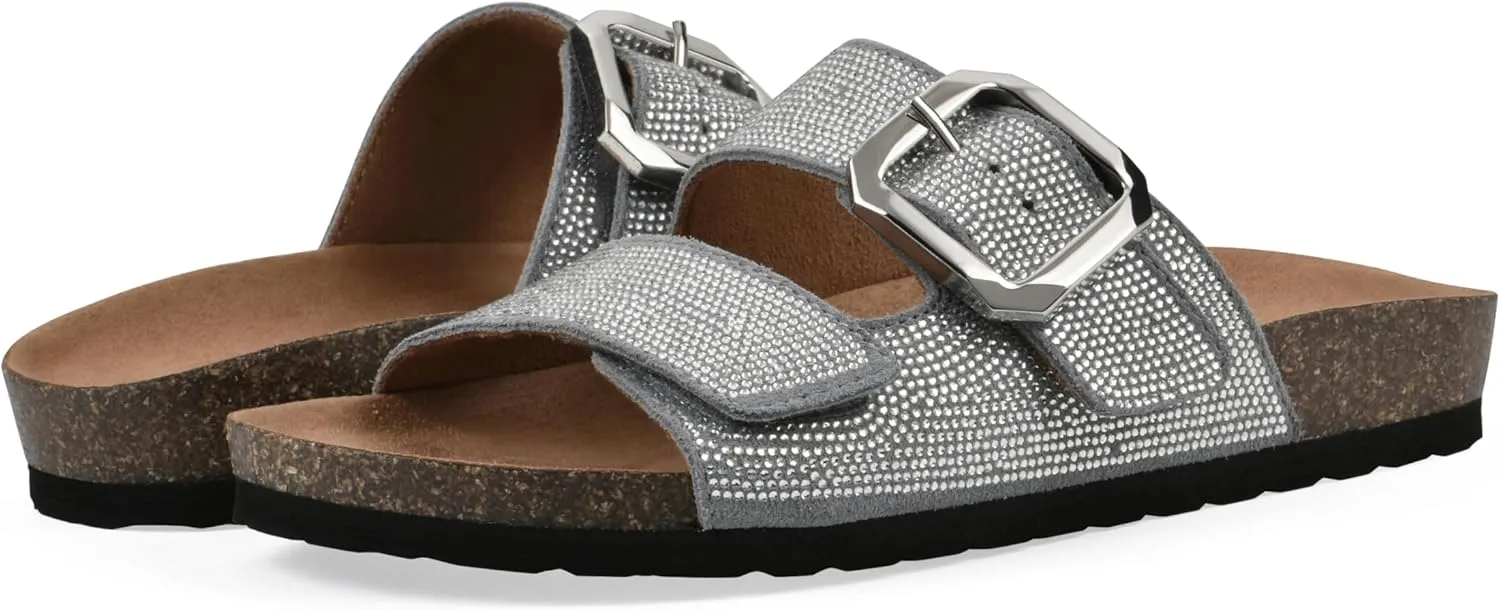 WHITE MOUNTAIN Women's Granitas Double-Strap Signature Comfort-Molded Footbed Sandal