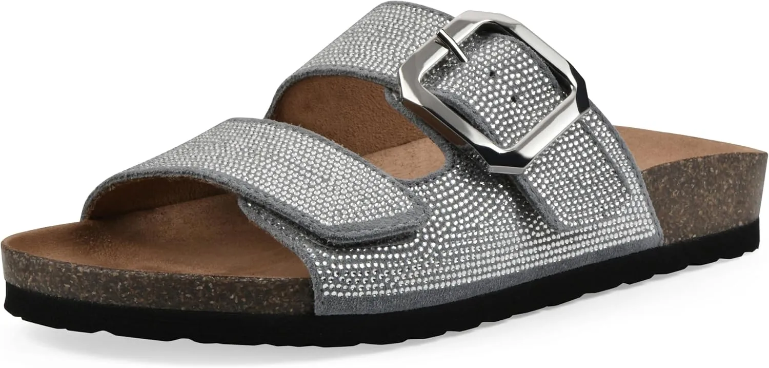 WHITE MOUNTAIN Women's Granitas Double-Strap Signature Comfort-Molded Footbed Sandal
