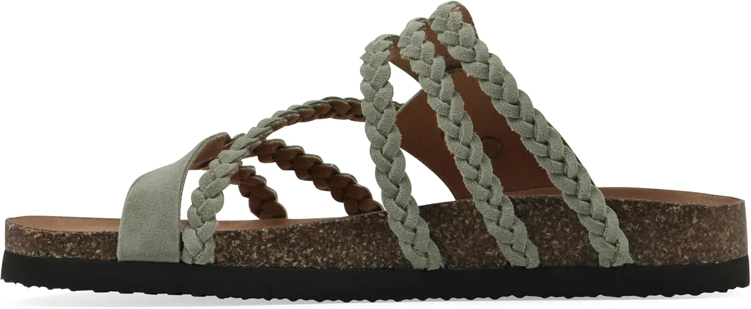 WHITE MOUNTAIN Women's Hayleigh Braided Signature Comfort-Molded Footbed Sandal