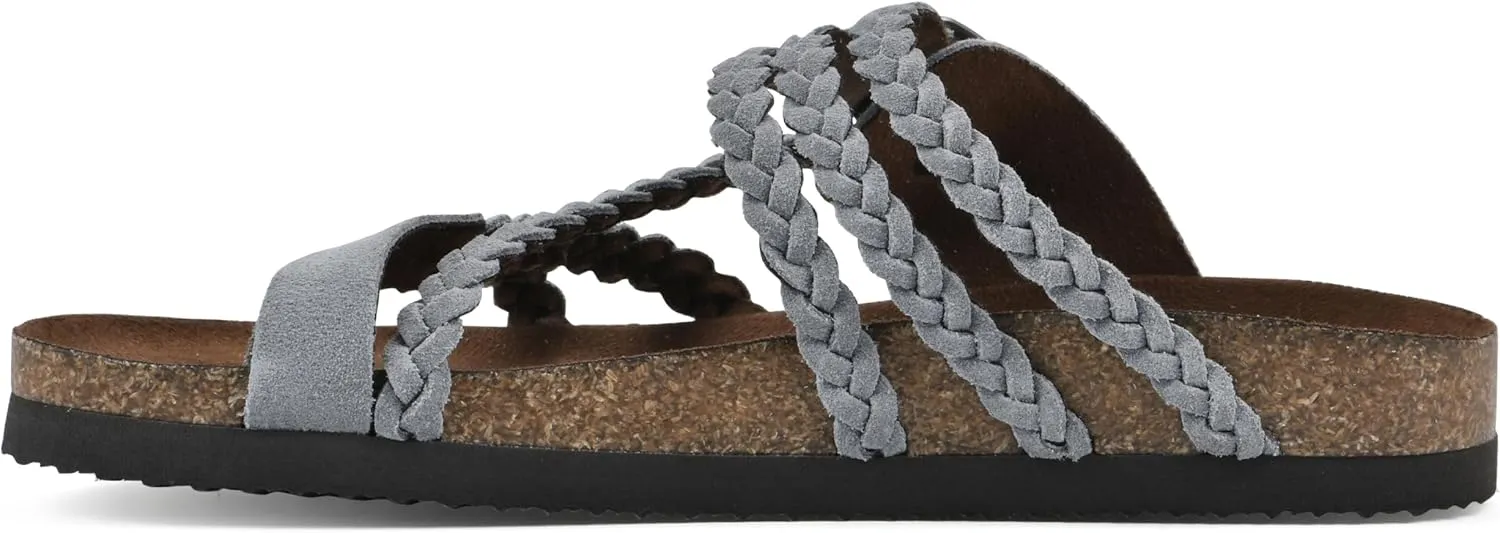 WHITE MOUNTAIN Women's Hayleigh Braided Signature Comfort-Molded Footbed Sandal