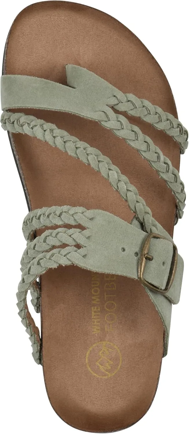 WHITE MOUNTAIN Women's Hayleigh Braided Signature Comfort-Molded Footbed Sandal