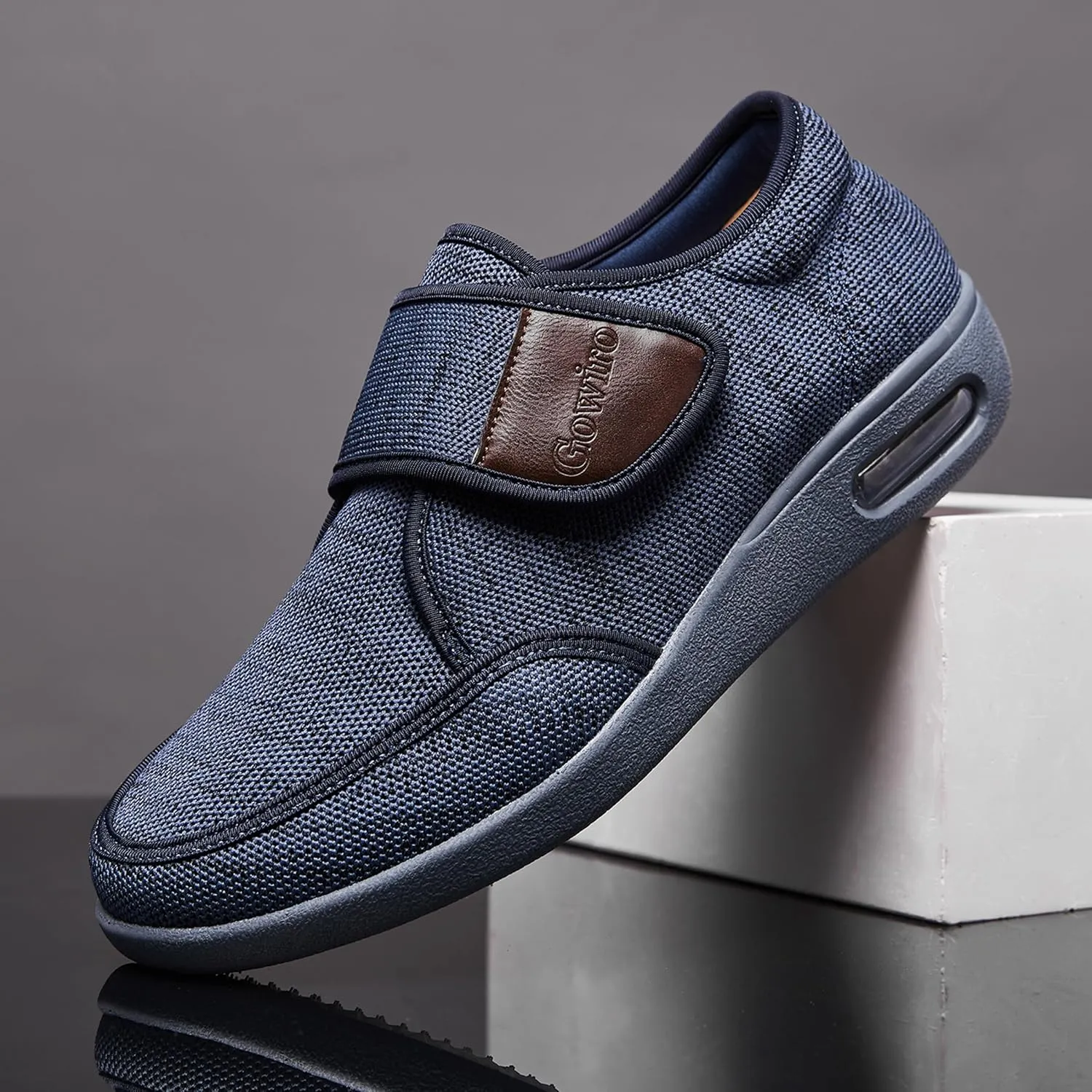 Wide Diabetic Edema Shoes, Fully Adjustable Closure, Easy to Put on and take Off, air Cushion Walking Shoes Suitable for Swollen feet of The Elderly for Outdoor