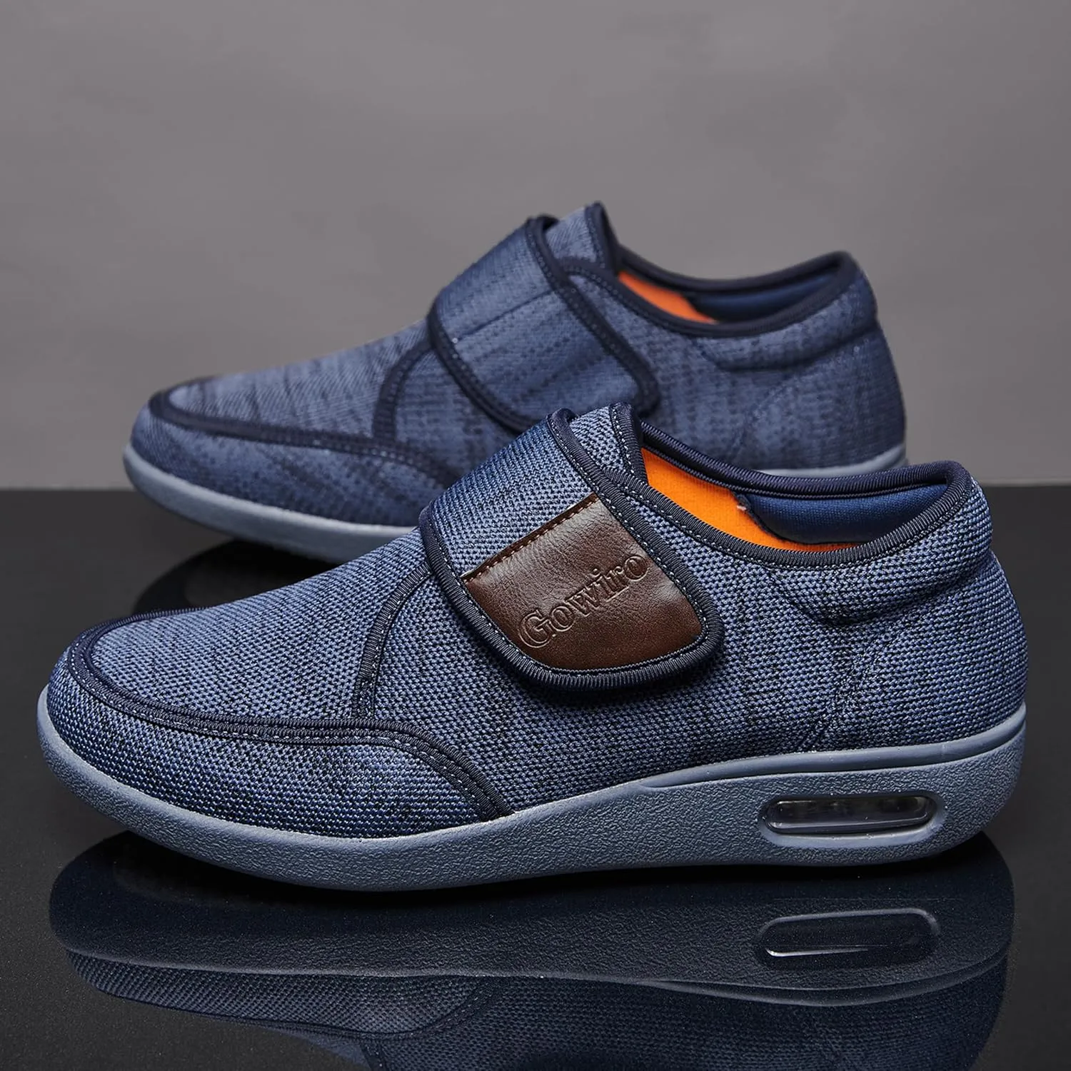 Wide Diabetic Edema Shoes, Fully Adjustable Closure, Easy to Put on and take Off, air Cushion Walking Shoes Suitable for Swollen feet of The Elderly for Outdoor