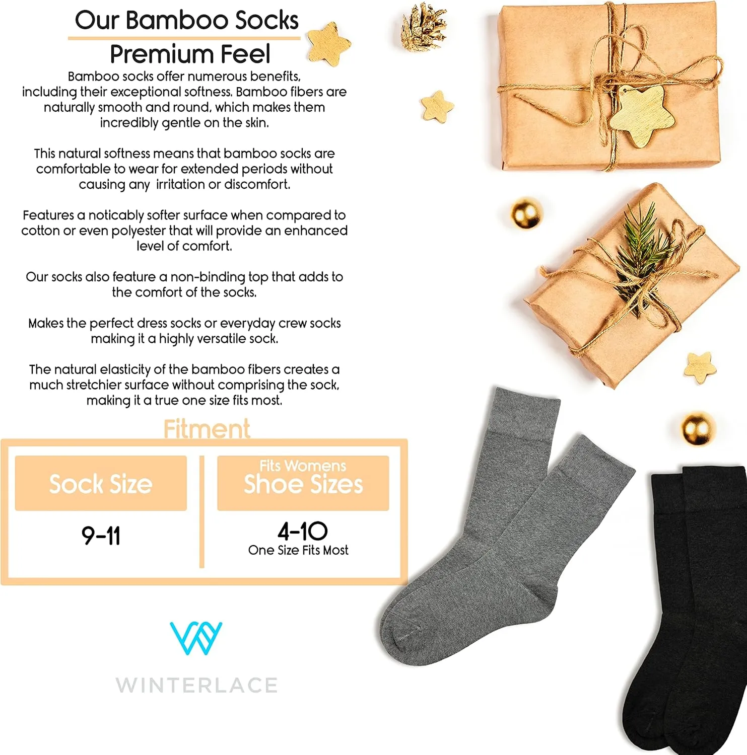 Winterlace Womens Soft Bamboo Rayon Viscose Dress Socks, 6 Pairs Trouser Socks Premium Thin Crew Socks Bulk Pack