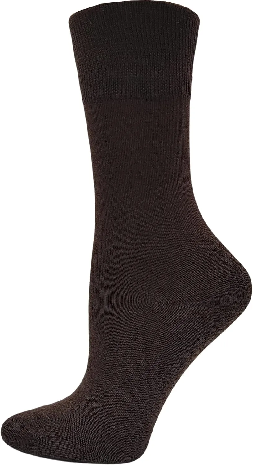 Winterlace Womens Soft Bamboo Rayon Viscose Dress Socks, 6 Pairs Trouser Socks Premium Thin Crew Socks Bulk Pack