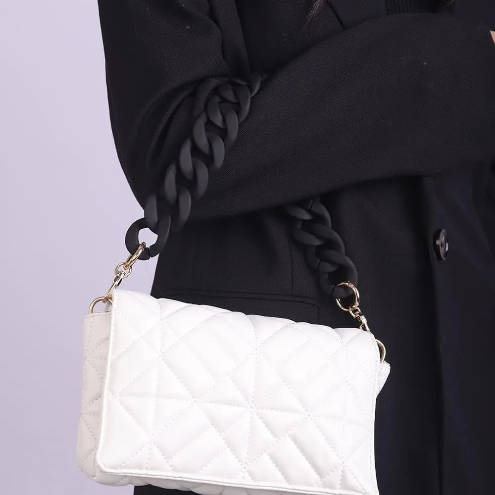Wiwpar Acrylic Bag Straps Chunky Chains Flat Chain Strap Bag Handle Straps Replacement Purse Chain for Women's Handbags