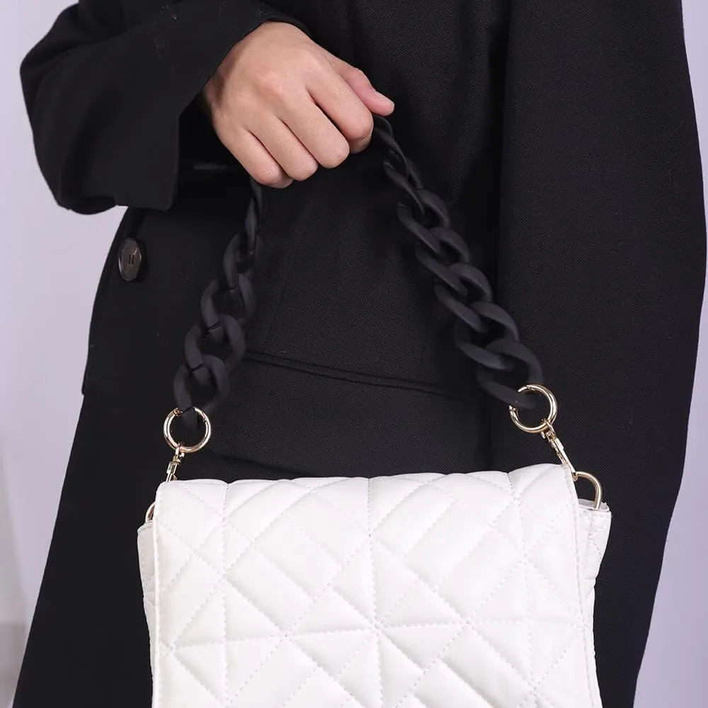 Wiwpar Acrylic Bag Straps Chunky Chains Flat Chain Strap Bag Handle Straps Replacement Purse Chain for Women's Handbags