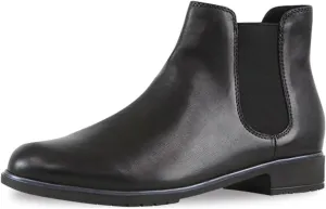 Women Classic Round Toe Flat Heel Chelsea Ankle Boots Elastic Side Zipper Comfortable Daily Wear Booties Size 4-16 US