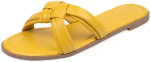 Women Dressy Sandals Strappy Knotted Slide Sandals Cute Comfy Open Toe Slip On Sandals
