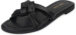 Women Dressy Sandals Strappy Knotted Slide Sandals Cute Comfy Open Toe Slip On Sandals