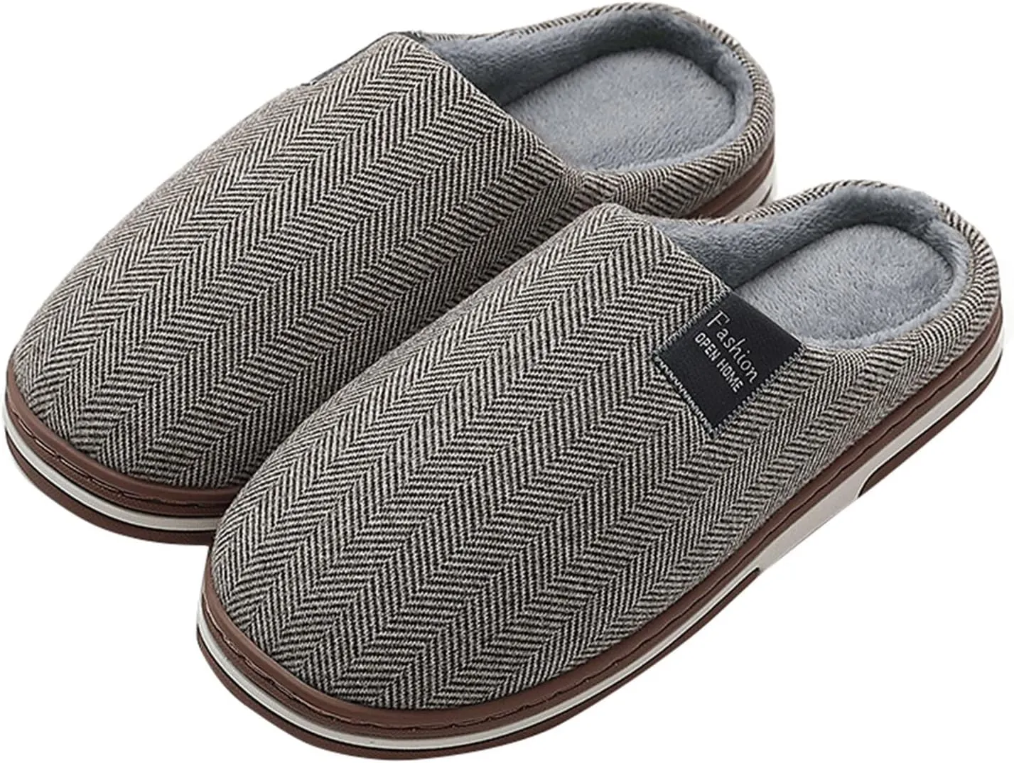 Women Outdoor Anti Skid Plush Slippers Slip On Cozy Warm Washable House Shoes Closed Toe Preppy Indoor Non-Slip Flat