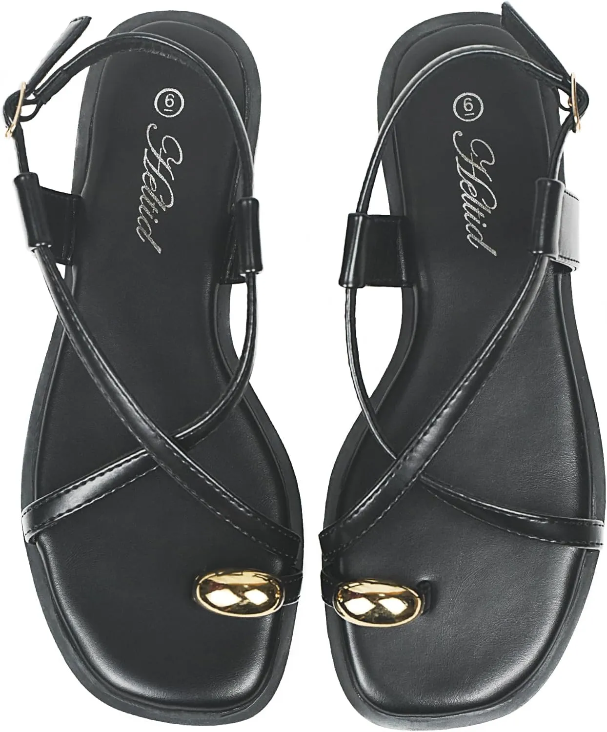 Women's Cross Strappy Flat Sandals Ring Buckle Ankle Boho Wedding Dressy Sandals