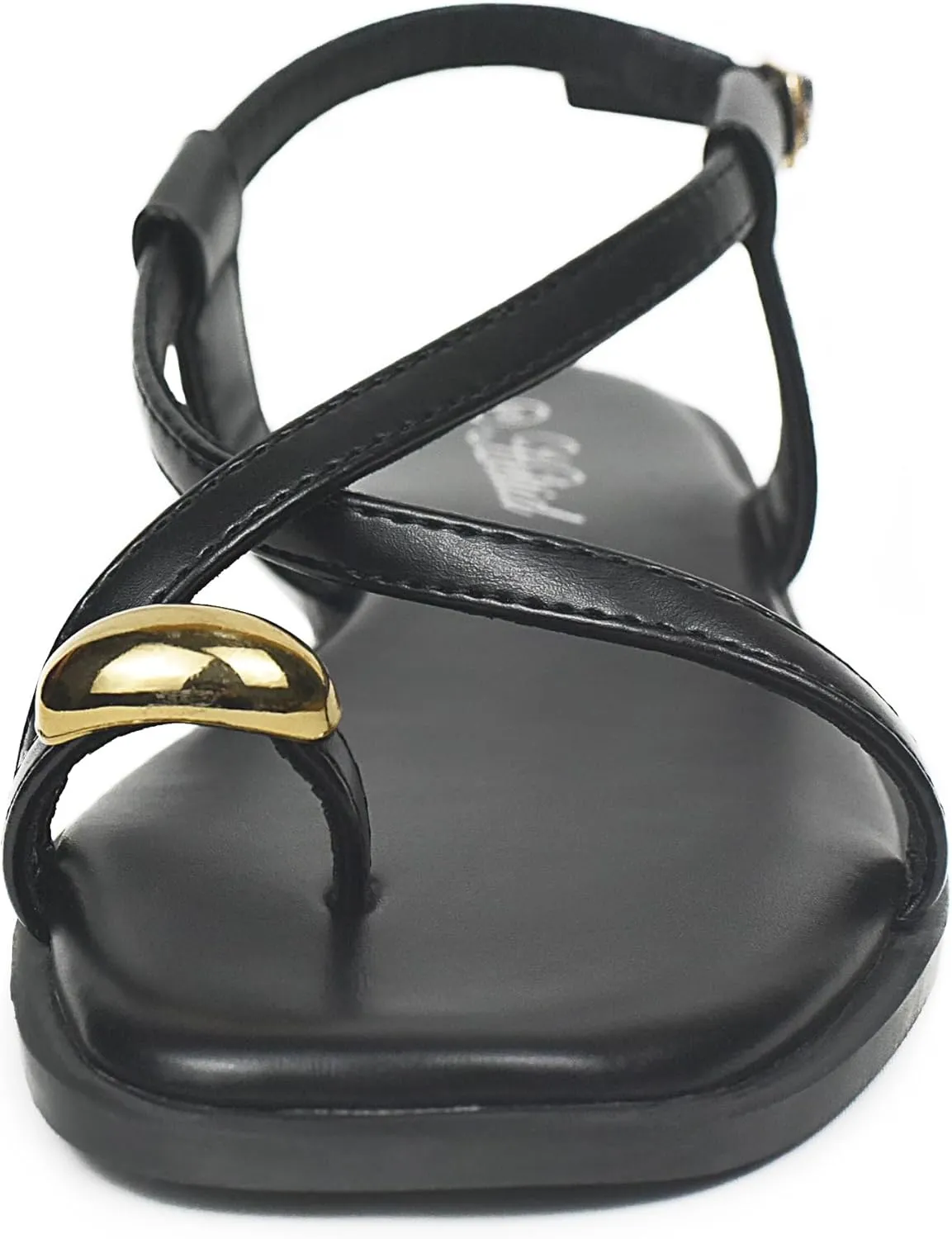 Women's Cross Strappy Flat Sandals Ring Buckle Ankle Boho Wedding Dressy Sandals