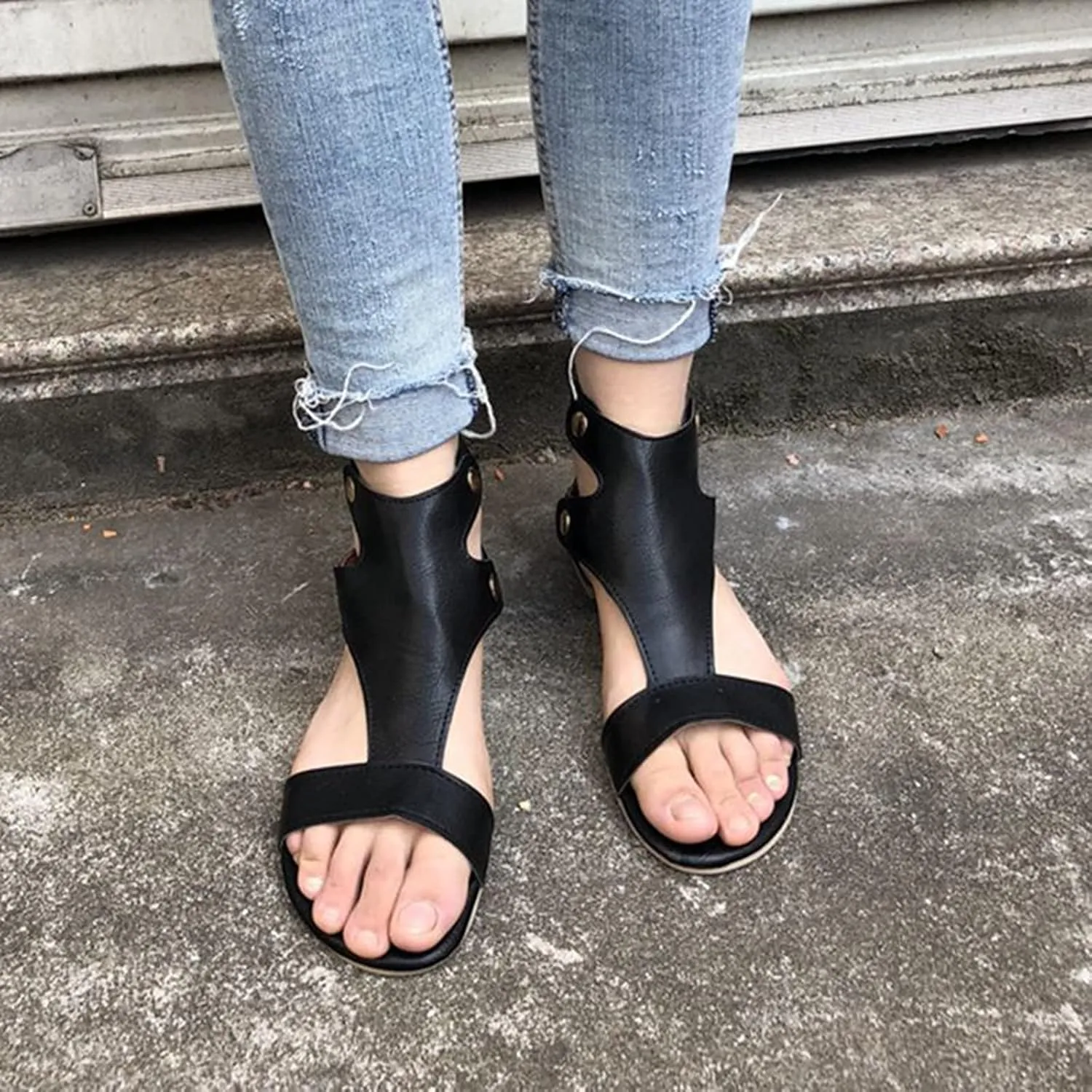 Womens Flat Sandals Ladies Summer Wedge Espadrilles Sandal Buckle Ankle Strap Peep Toe Flatform Shoes Comfy Roman Walking Shoes,Brown,US9/EU40