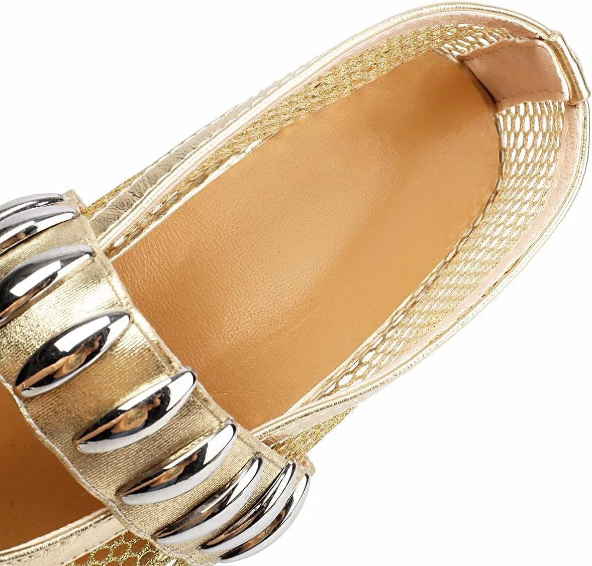 Women's Mesh Ballet Flats Comfy Casual Office Flat Heel Fishnet Ballerina Shoes Round Toe Buckle Strap Mary Jane Flats
