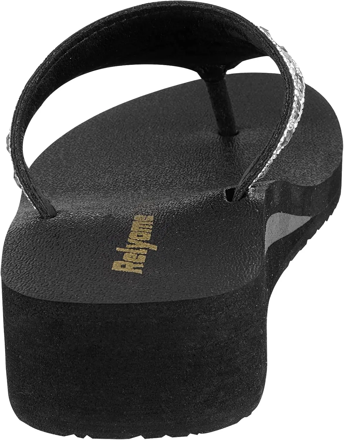 Womens Rhinestones Flip Flops Arch Support Mid Platform Bling Comfortable Flip-flops Jewel Dressy Thong Sandals