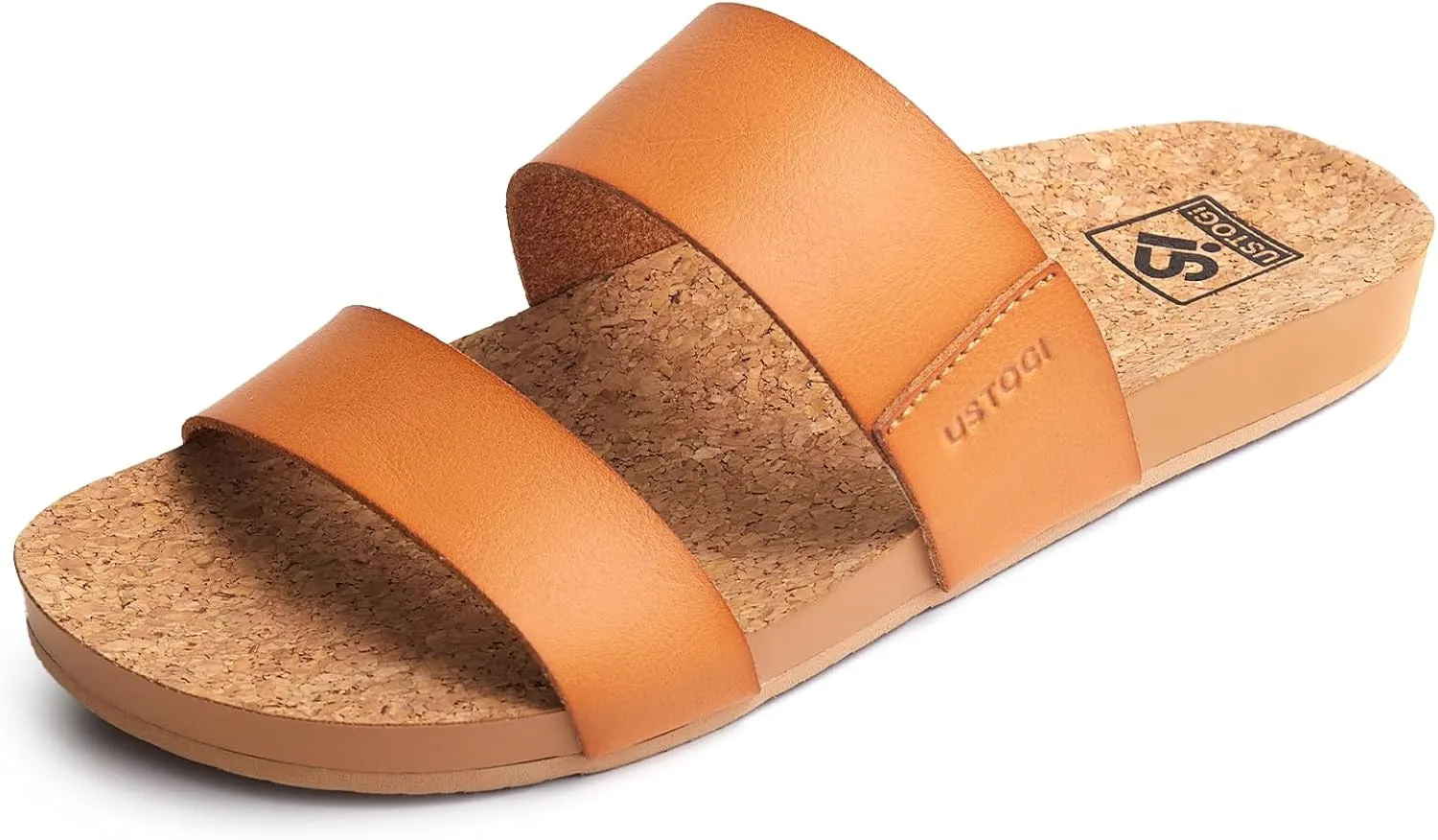 Womens Sandals Arch Support Beach Slides for Women Orthotic Summer Causal Cork Footbed Adjustable Lightweight Comfortable Slip on Cushion Cute 2 Strap Flat sandalias de mujer