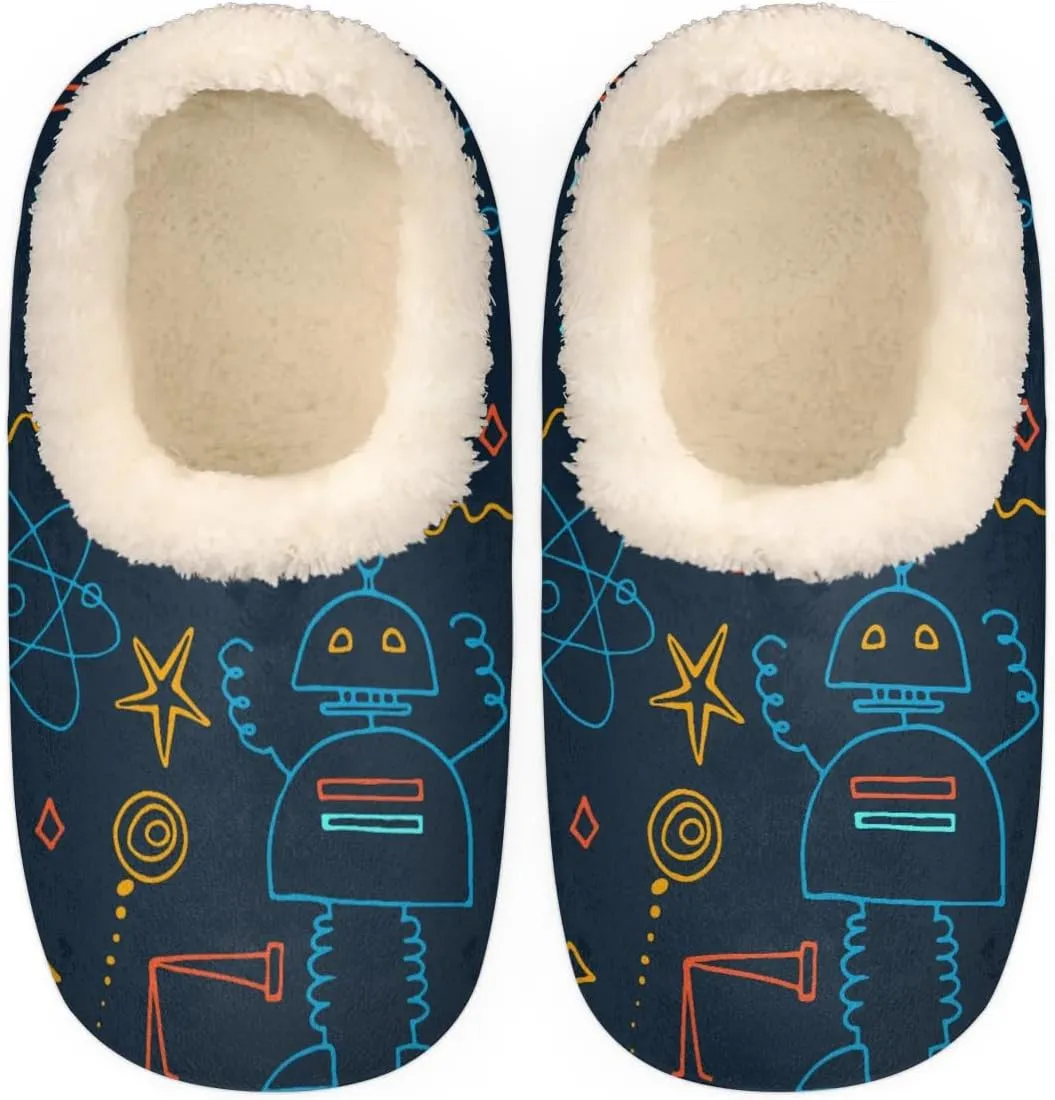 Women's Slippers Comfy Warm House Slippers for Women Men, Fuzzy Slip-on Plush Ladies Slippers Socks for Winter Bedroom Indoor and Outdoor