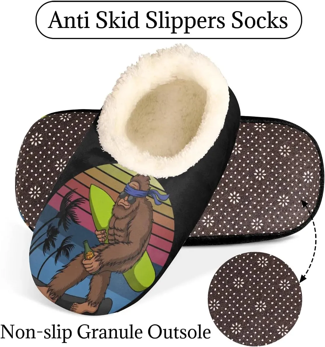 Women's Slippers Comfy Warm House Slippers for Women Men, Fuzzy Slip-on Plush Ladies Slippers Socks for Winter Bedroom Indoor and Outdoor
