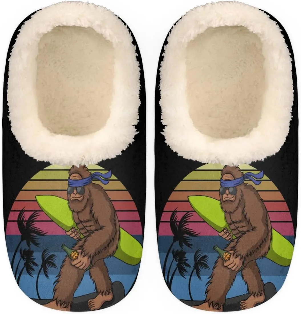 Women's Slippers Comfy Warm House Slippers for Women Men, Fuzzy Slip-on Plush Ladies Slippers Socks for Winter Bedroom Indoor and Outdoor