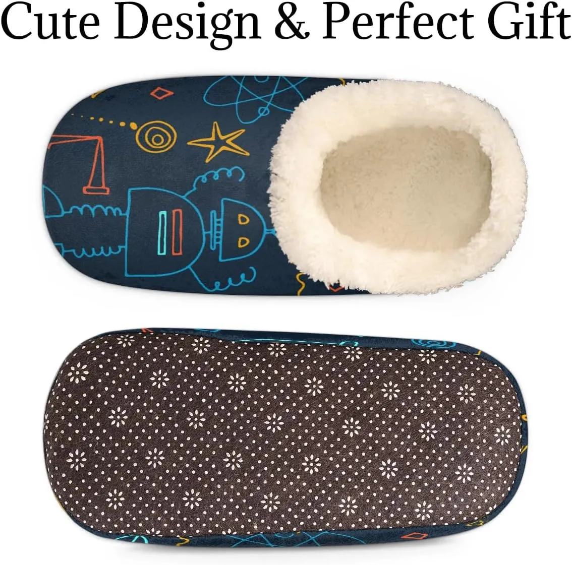Women's Slippers Comfy Warm House Slippers for Women Men, Fuzzy Slip-on Plush Ladies Slippers Socks for Winter Bedroom Indoor and Outdoor