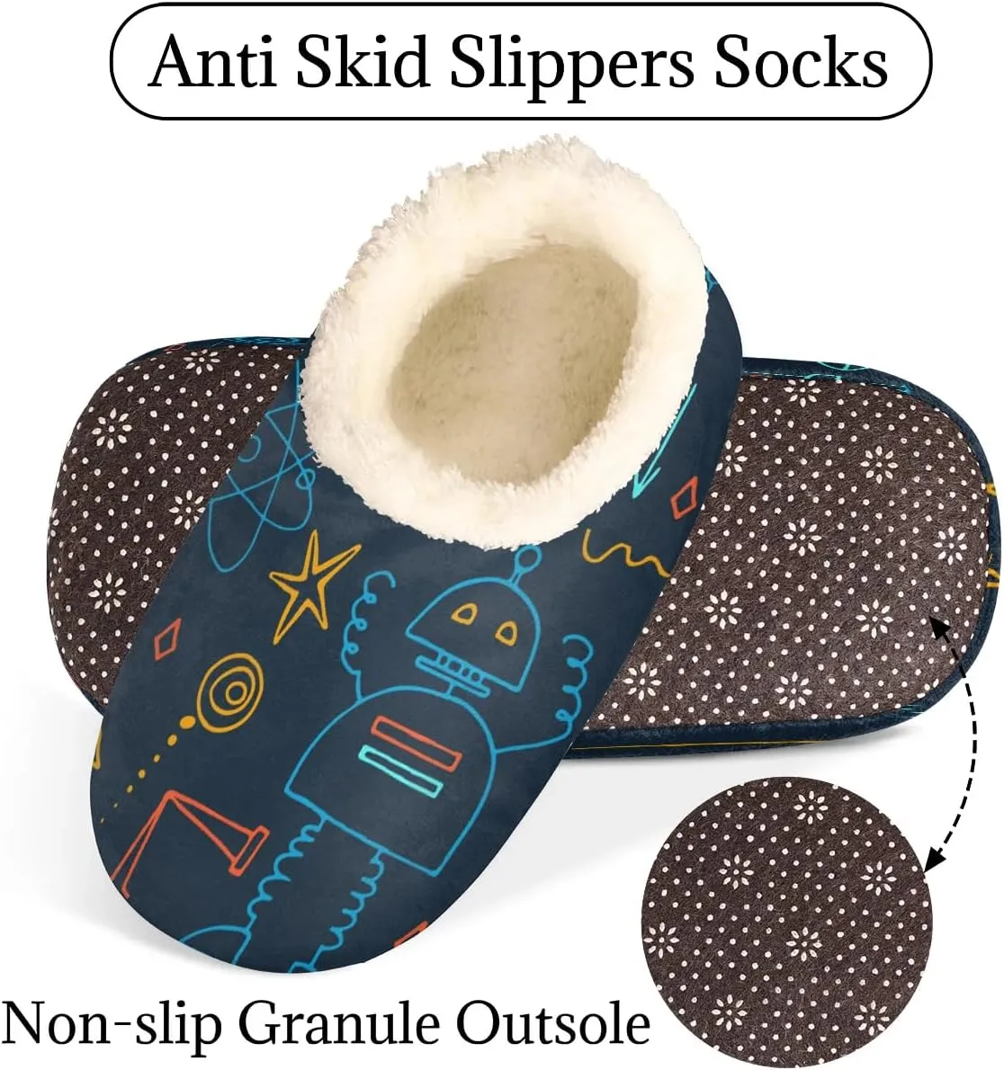 Women's Slippers Comfy Warm House Slippers for Women Men, Fuzzy Slip-on Plush Ladies Slippers Socks for Winter Bedroom Indoor and Outdoor