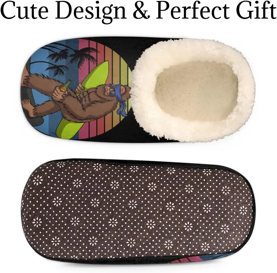 Women's Slippers Comfy Warm House Slippers for Women Men, Fuzzy Slip-on Plush Ladies Slippers Socks for Winter Bedroom Indoor and Outdoor