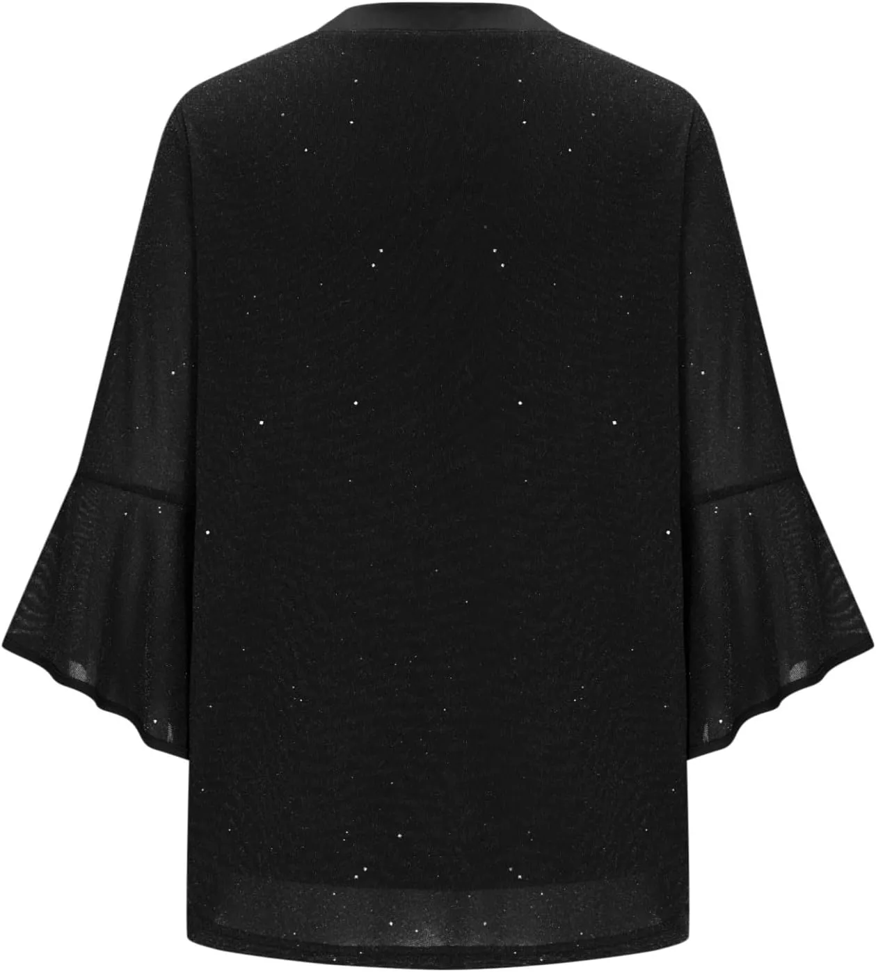 Women's Solid Sparkling Bronzing 3/4 Long Sleeve Dressy Blouses Summer Fashion Casual Ventilate Comfy Loose Shirts