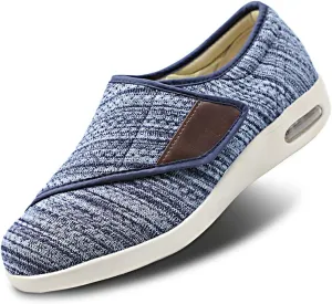 Womens Stylish Diabetic Shoes with Arch Support,Extra Wide Widths Walking Edema Sneakers Adjustable Strap Easy On/Off with 3 Pairs Insoles Replacement for Support Swollen Feet