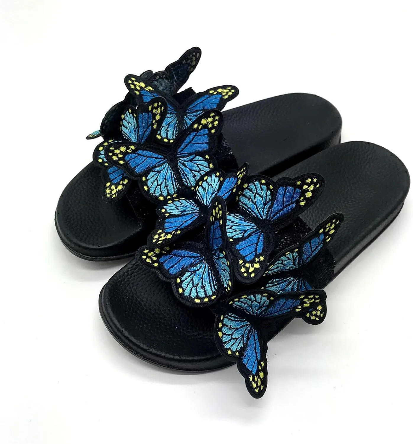 Women's Summer Flat Slide Sandals,Fashion Butterfly Sandals Summer Comfy Anti-Slip Open Toe Beach Slippers