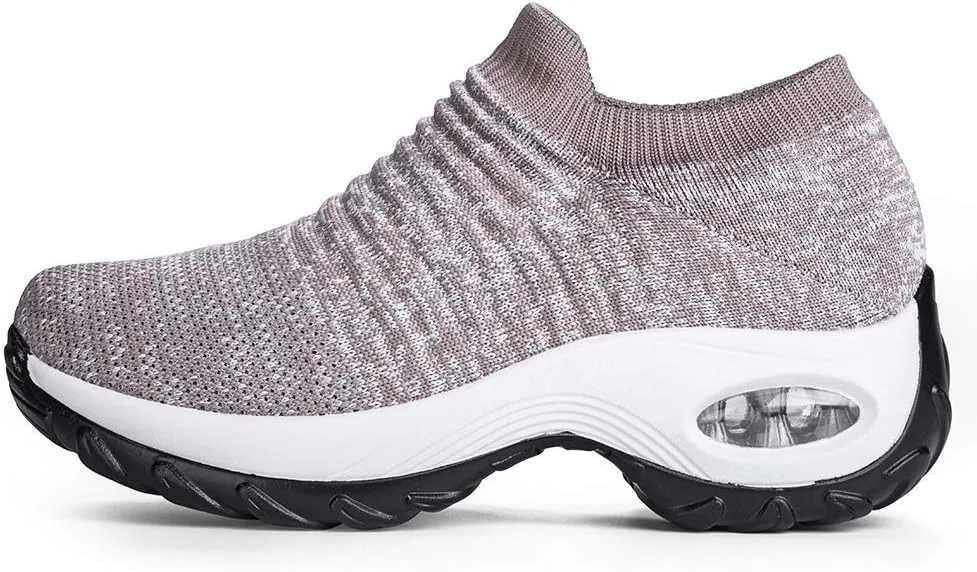 Women's Walking Shoes Sock Sneakers - Mesh Slip On Air Cushion Lady Girls Modern Jazz Dance Easy Shoes Platform Loafers