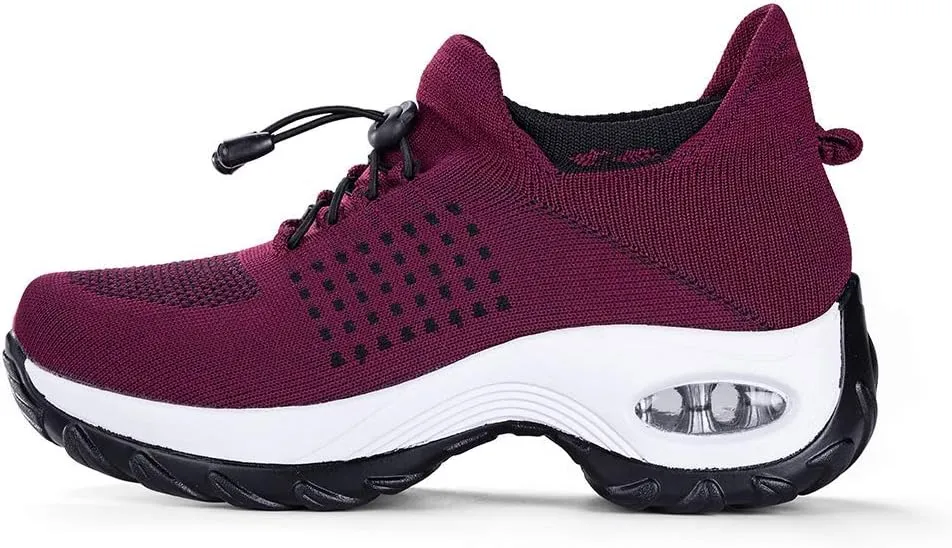 Women's Walking Shoes Sock Sneakers - Mesh Slip On Air Cushion Lady Girls Modern Jazz Dance Easy Shoes Platform Loafers