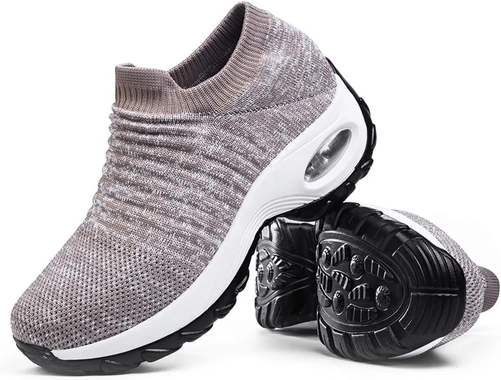 Women's Walking Shoes Sock Sneakers - Mesh Slip On Air Cushion Lady Girls Modern Jazz Dance Easy Shoes Platform Loafers